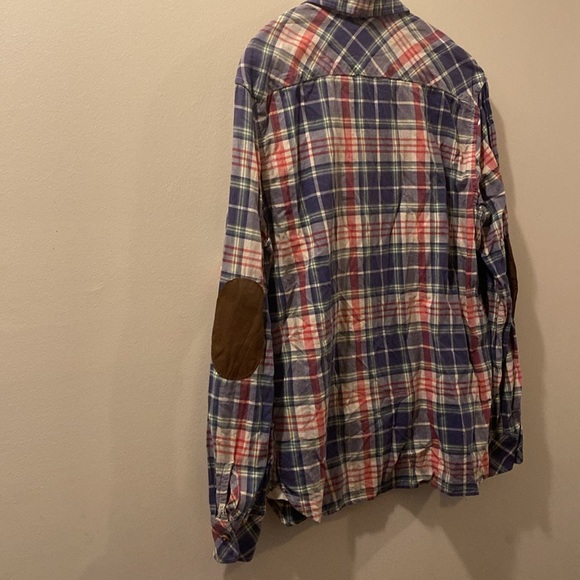 Scotch & Soda Men's Plaid Shirt - Blue and Red - large - elbow patches - Picture 6 of 6